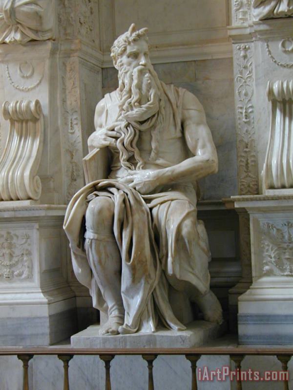 Tomb of Pope Julius II Moses [detail 2] painting - Michelangelo Tomb of Pope Julius II Moses [detail 2] Art Print